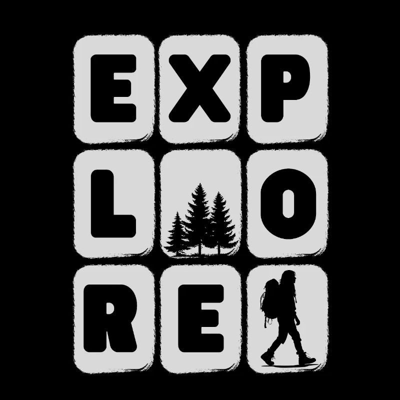 Conception de silhouette de randonnée aventureuse