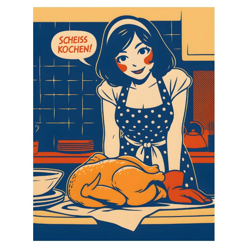 Pop Art Kitchen Chaos with Saying