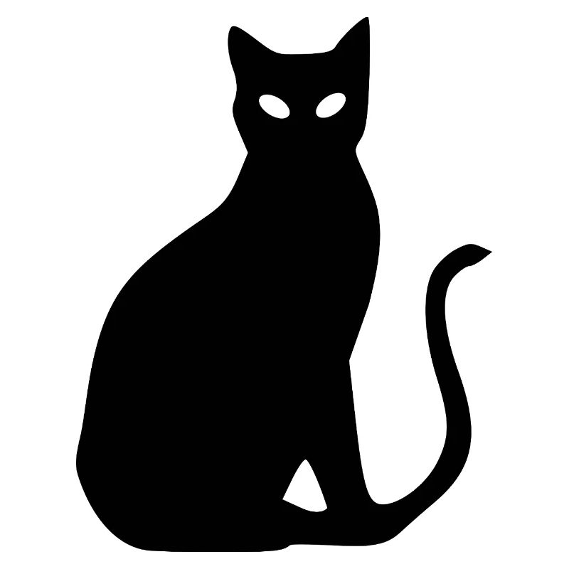 Black Cat Silhouette Gift Cat Lover