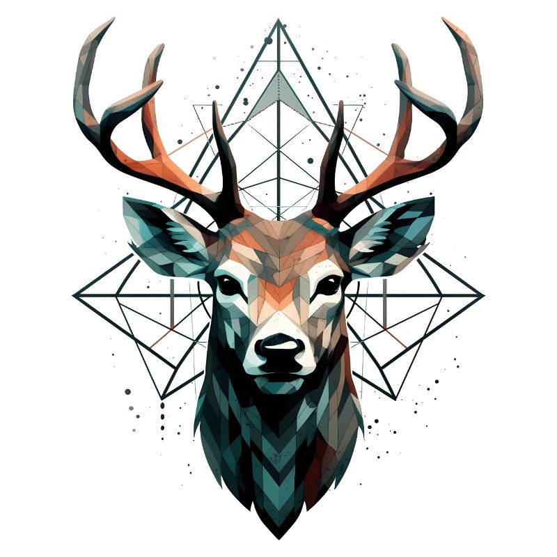 Geometric deer with geometric patterns