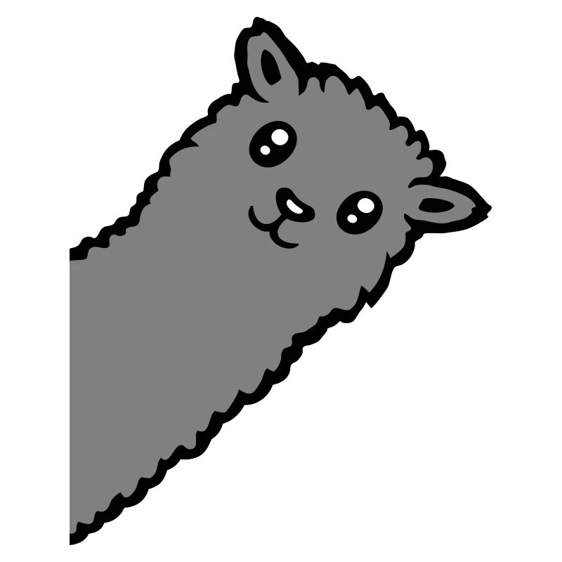 Gray Alpaca Llama Head Curious Funny Look