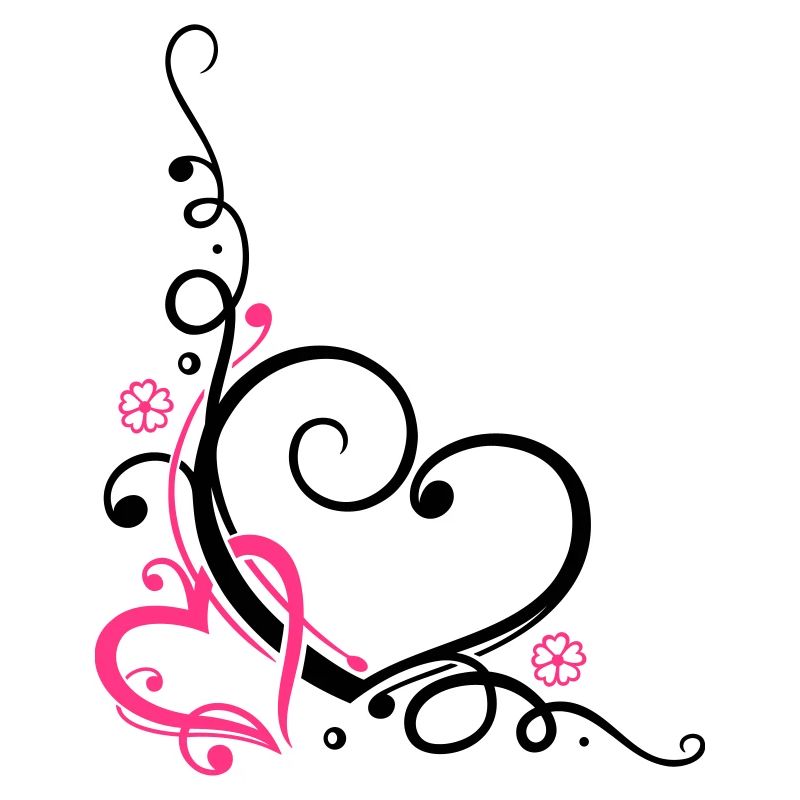 Two hearts with ornament