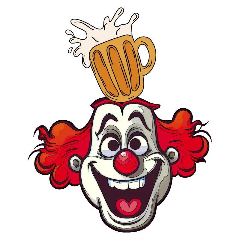 Clown mit Bierglas Splash Karnevalkostüm