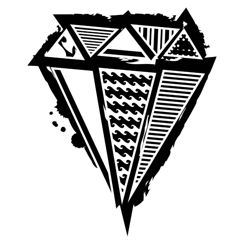 A diamond graffiti with different patterns