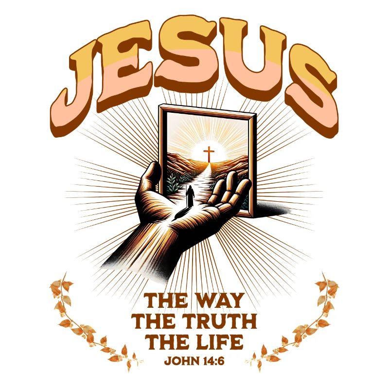 Jesus light symbol on hand-held mirror