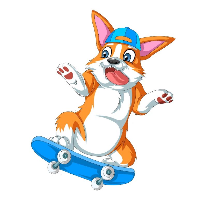 Corgi Skateboarding Fun – Perfekte Geschenk-Vibes