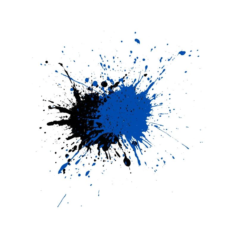 Impression créative d’éclaboussures de peinture bleue