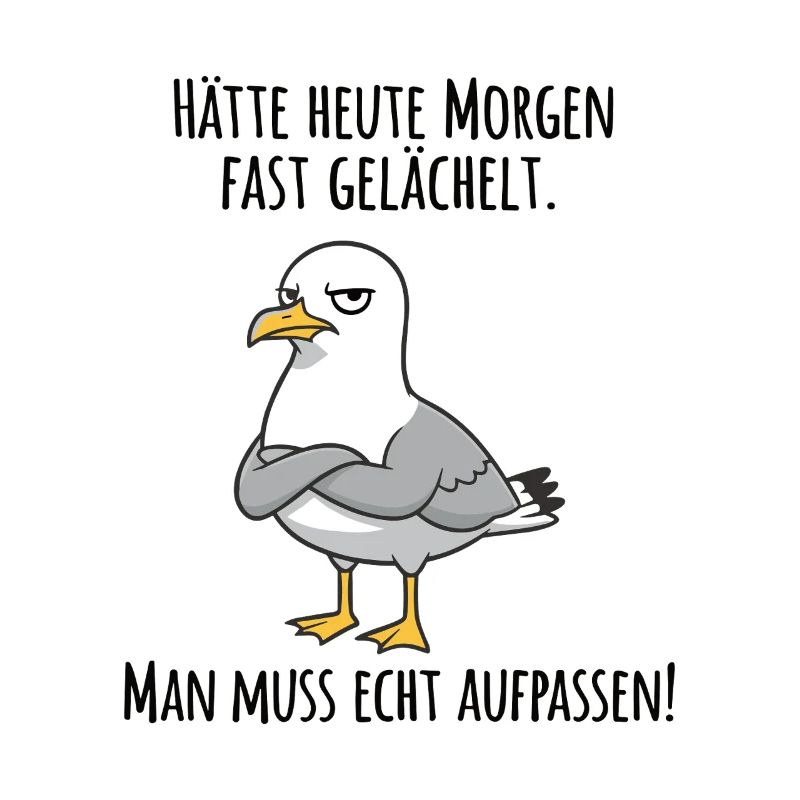 Almost Smiled – Grumpy Seagull for Morning Grouches