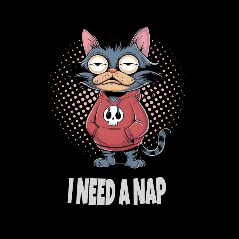 I Need A Nap Tired Cat