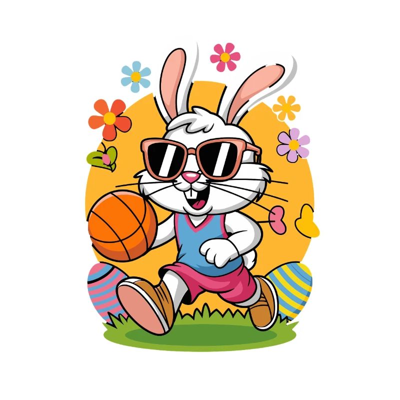 Basketball Bunny Easter Funny Easter Bunny With