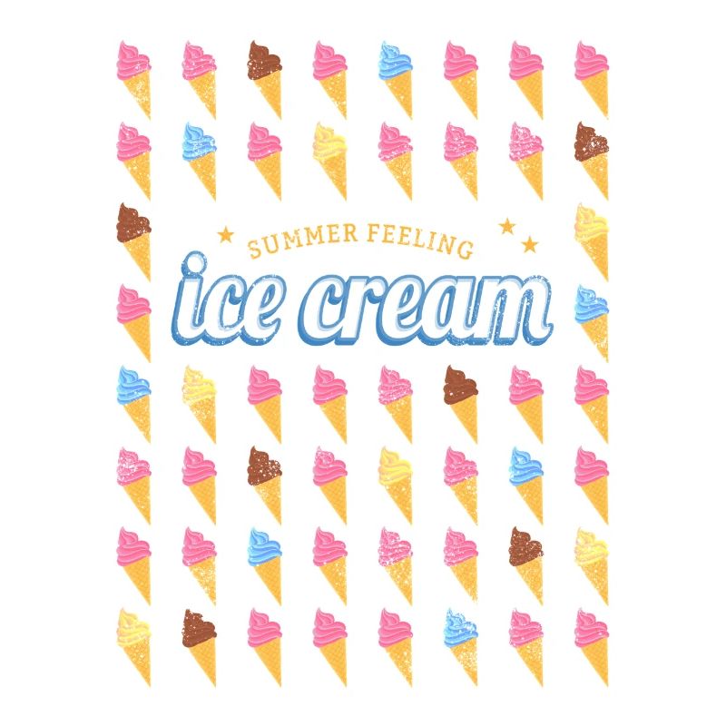 Eis im Hörnchen Vintage Waffel Eiscreme Design
