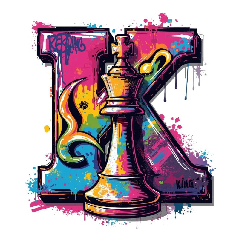 King in Graffiti Artwork Chess