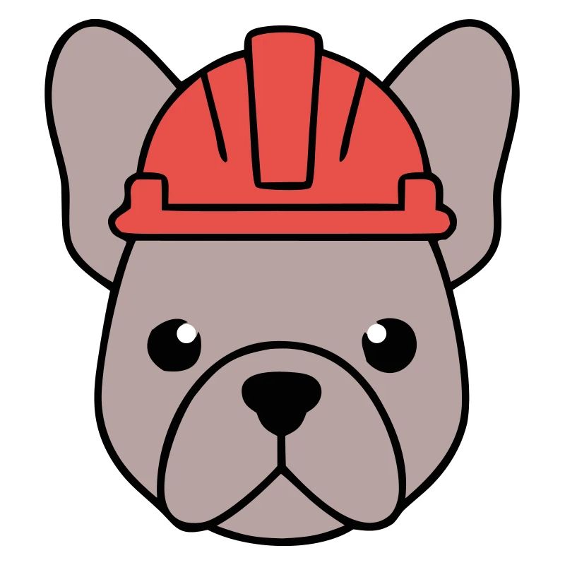 Frenchie Construction Worker Helmet Head