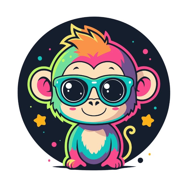 Neon Monkey Pop Glasses