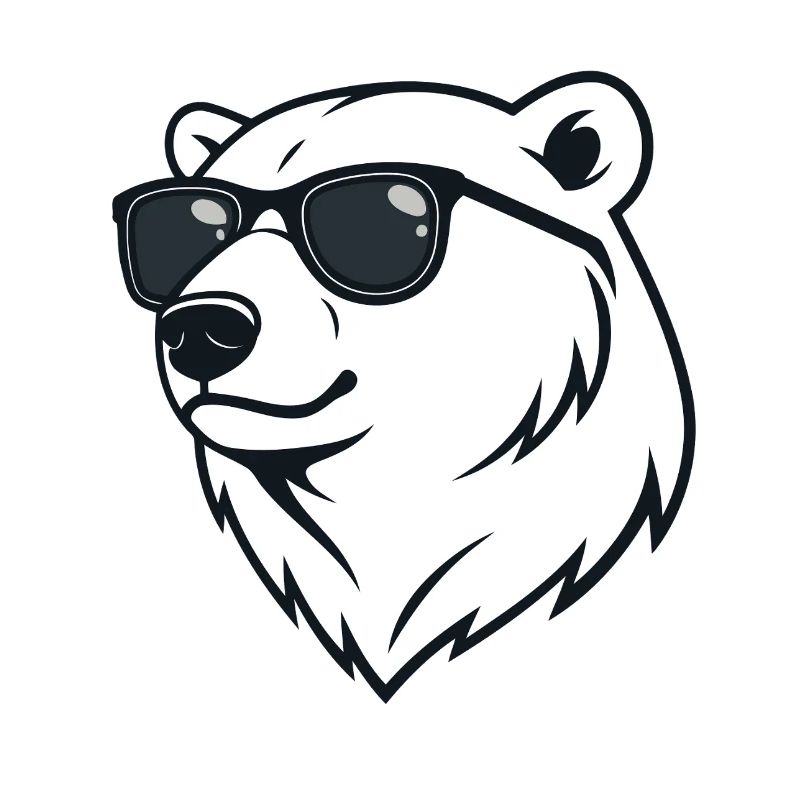 Eisbär Dunkle Brille
