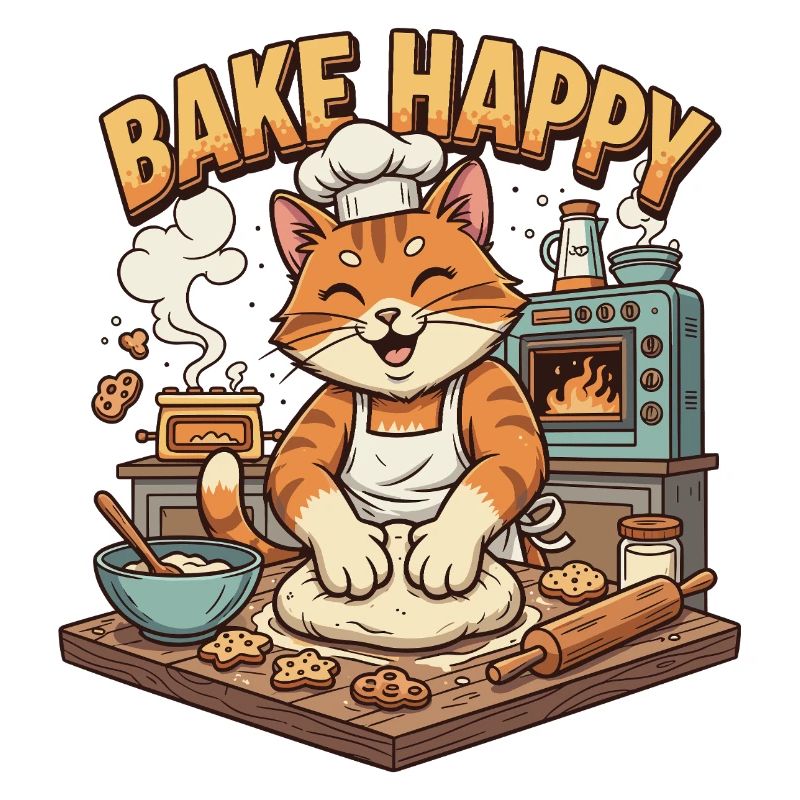 Baking Delight Cat Bakes Cookies
