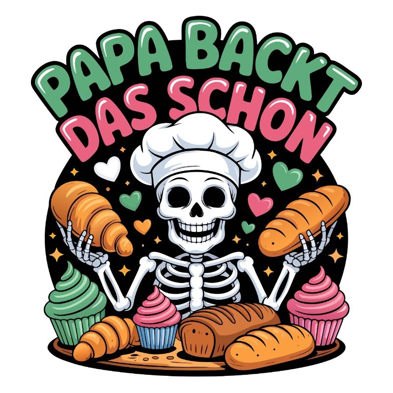 Daddy bakes this nice skeleton chef