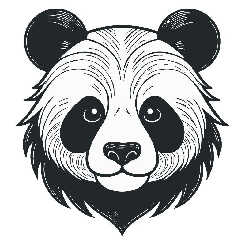 Panda illustration with playful expression