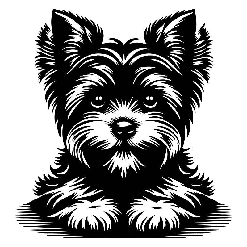 Yorkshire Terrier Head with Paws