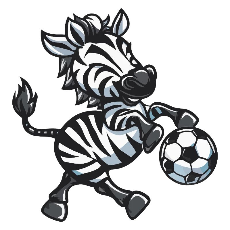 Zebra player with ball