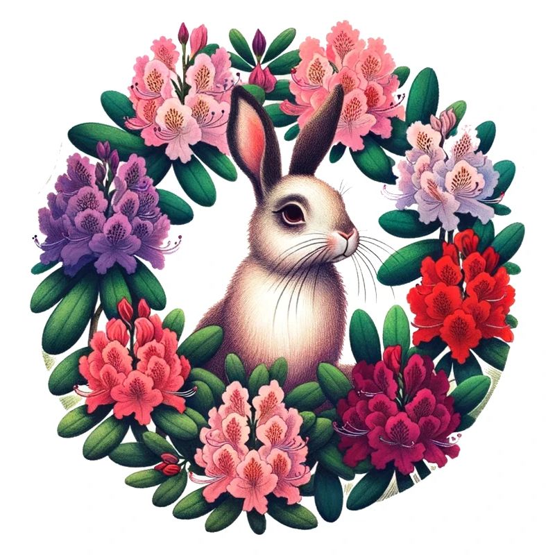 Circular Floral Rabbit