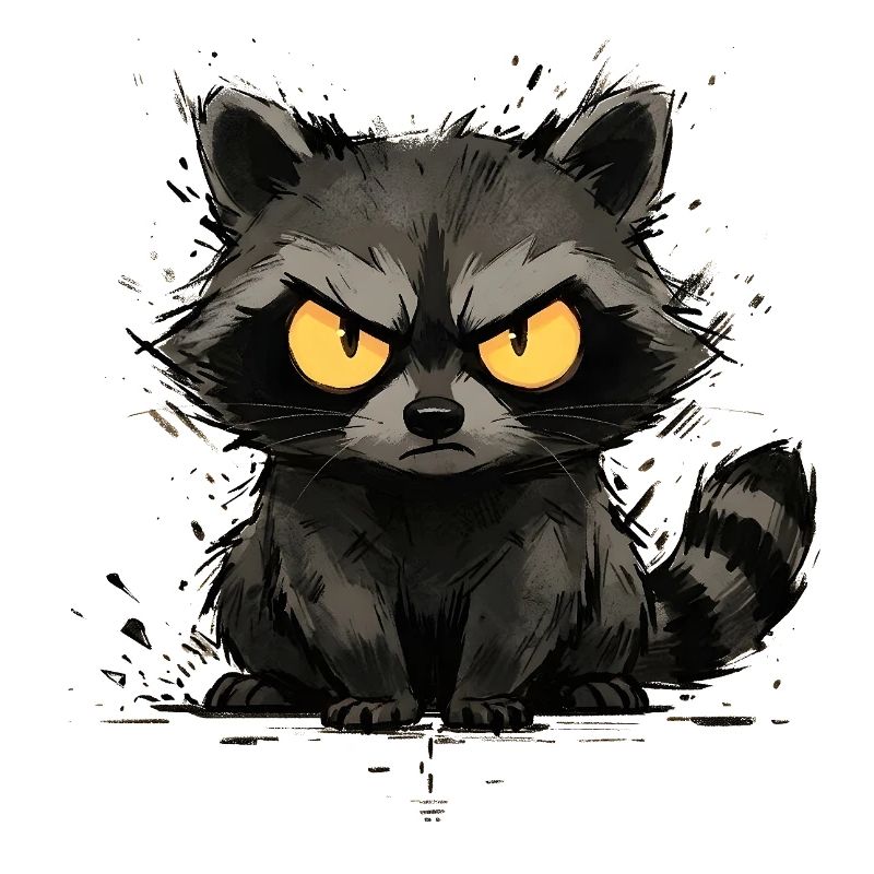 Raccoon - Grumpy & Bold Trash Panda