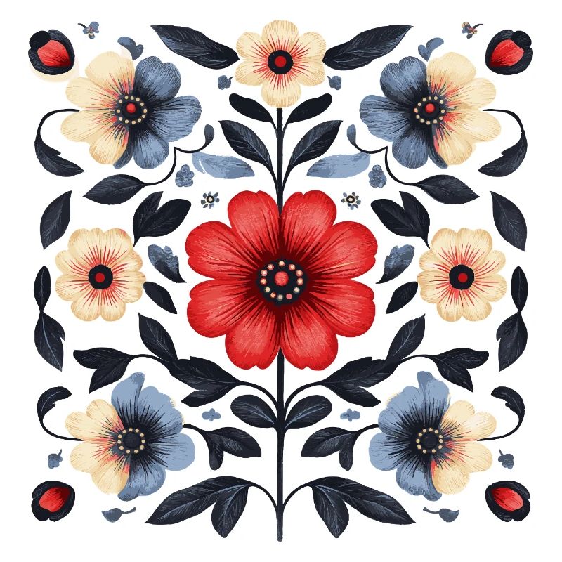 Nordic floral pattern