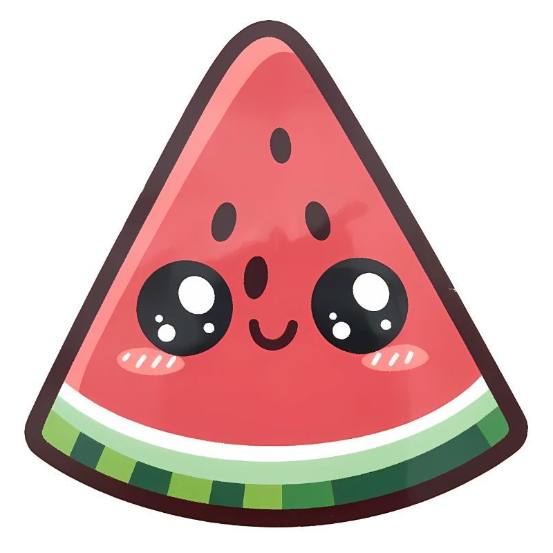 Tranche de pastèque kawaii