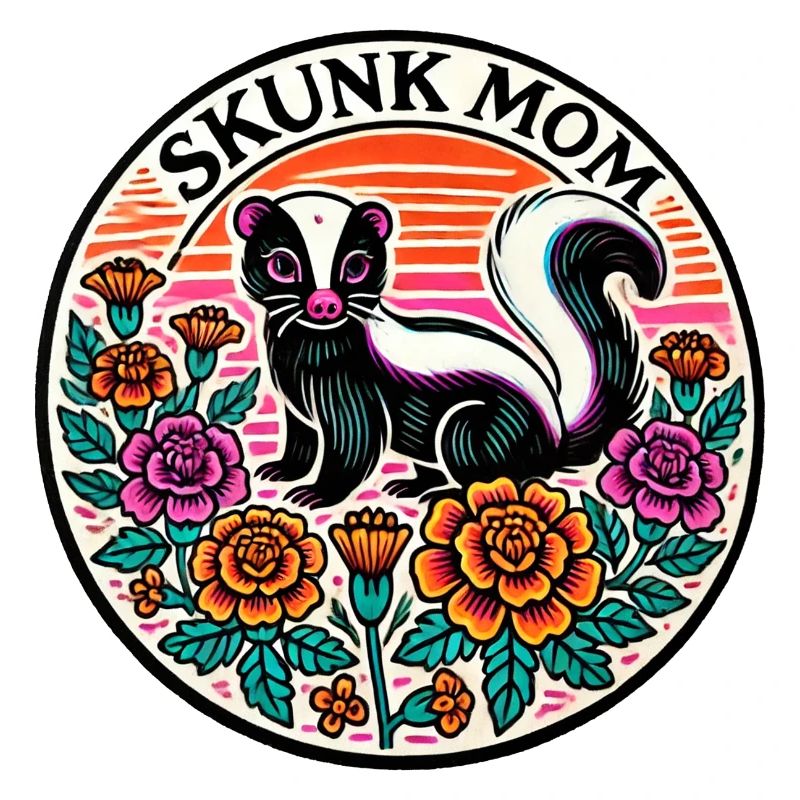 Skunk Mom Blumen Patch
