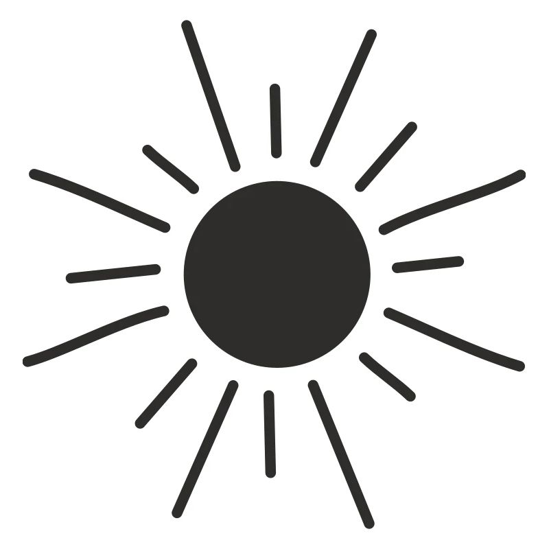 Fröhliche gezeichnete Sonne