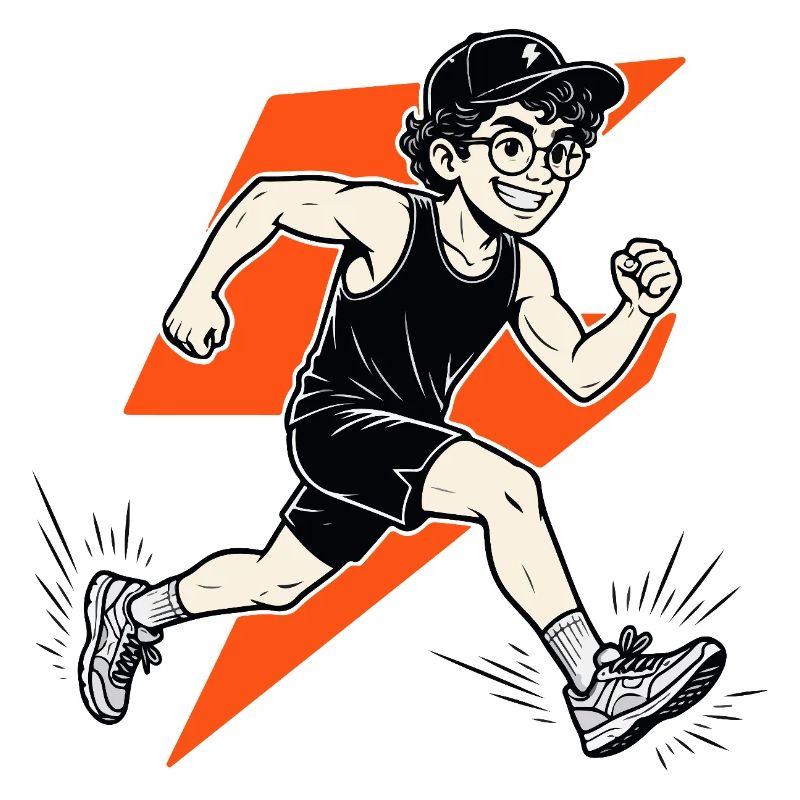 Motif de Blitz Runner de maillot de course cool pour les athlètes