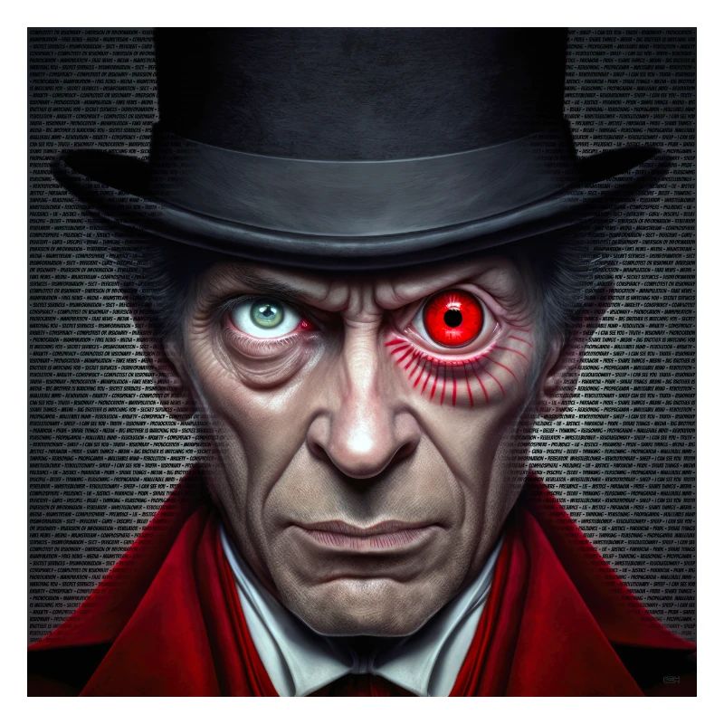 Visage double œil rouge vert- Conspircay