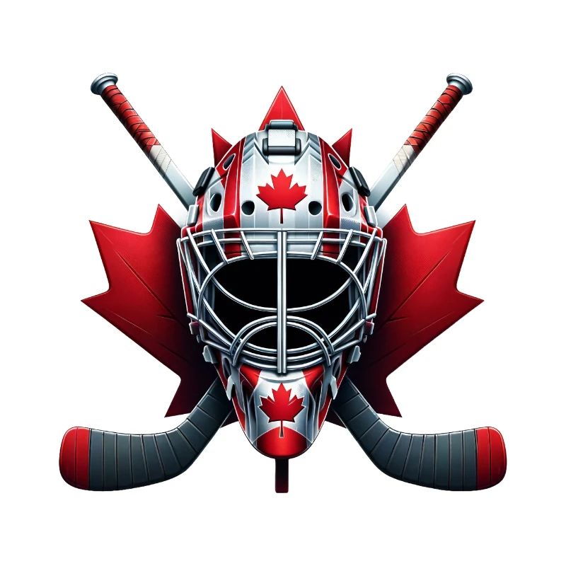 Conception de casque avec drapeau de hockey sur