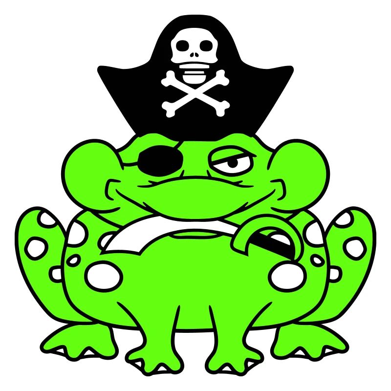 Frog Captain Cap Toad Funny Comic Cartoon