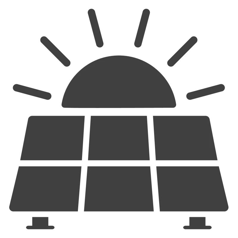 Solar Panel Energy Line Icon