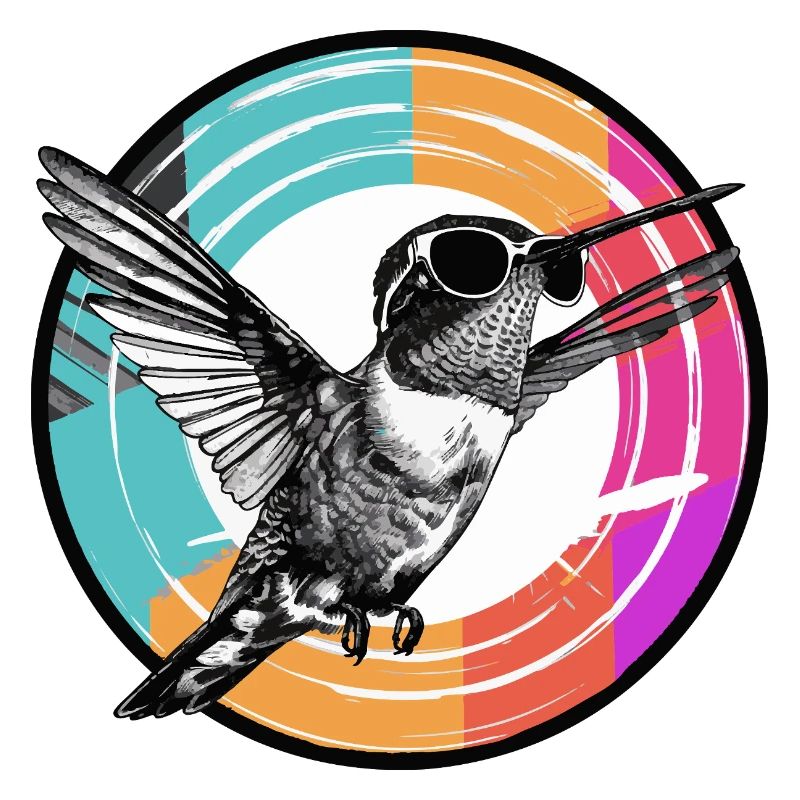 Colibri avec des lunettes de soleil