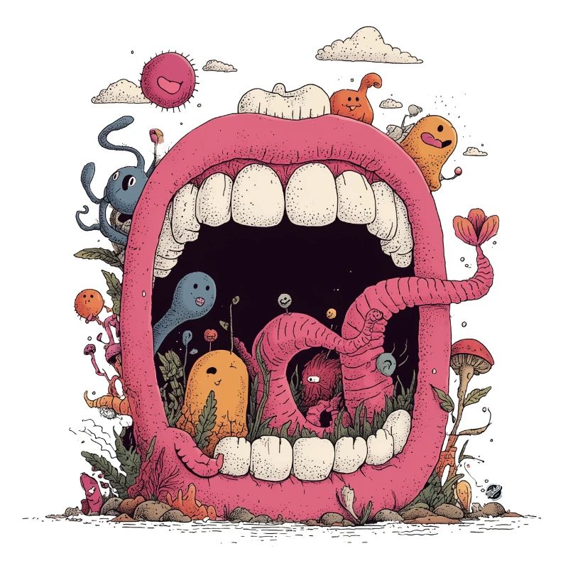 Monde de la Bouche Rose avec des Créatures