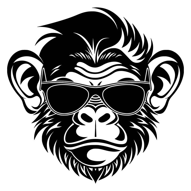 Cool Monkey Head with Sunglasses