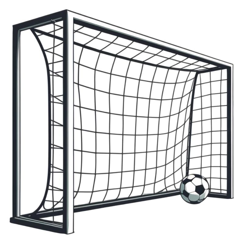 Fußballtor Netzschuss 3D