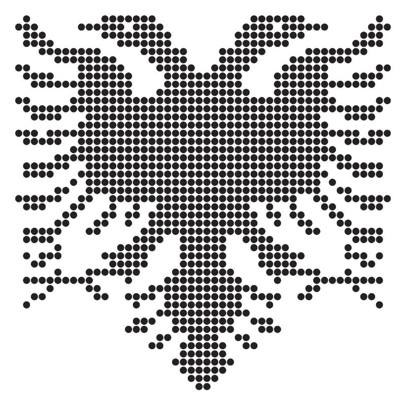 Double Head Albanian Eagle dotted  Silhouette