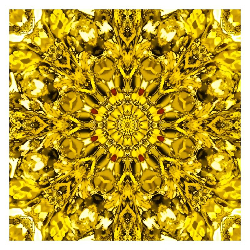 Yellow mandala radial pattern