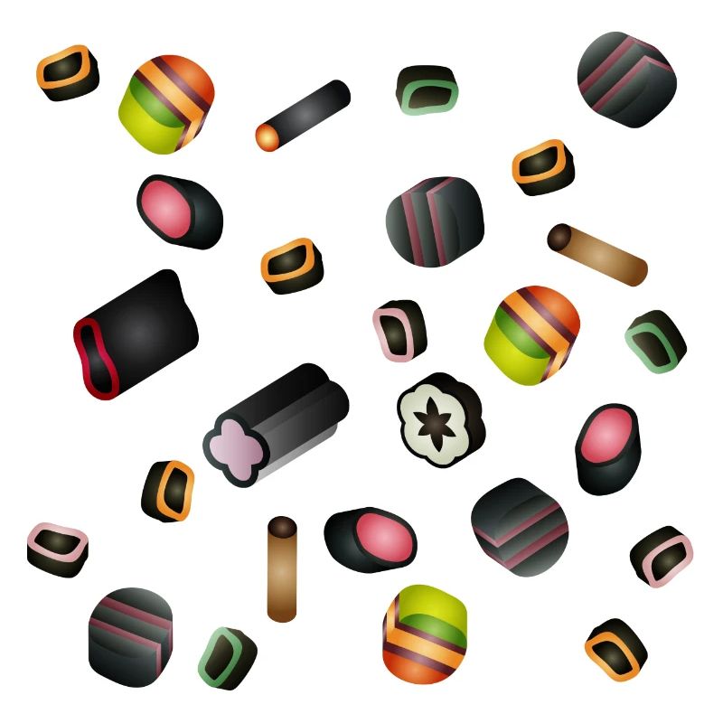 bunte Lakritz Süßigkeiten Potpourri Illustration