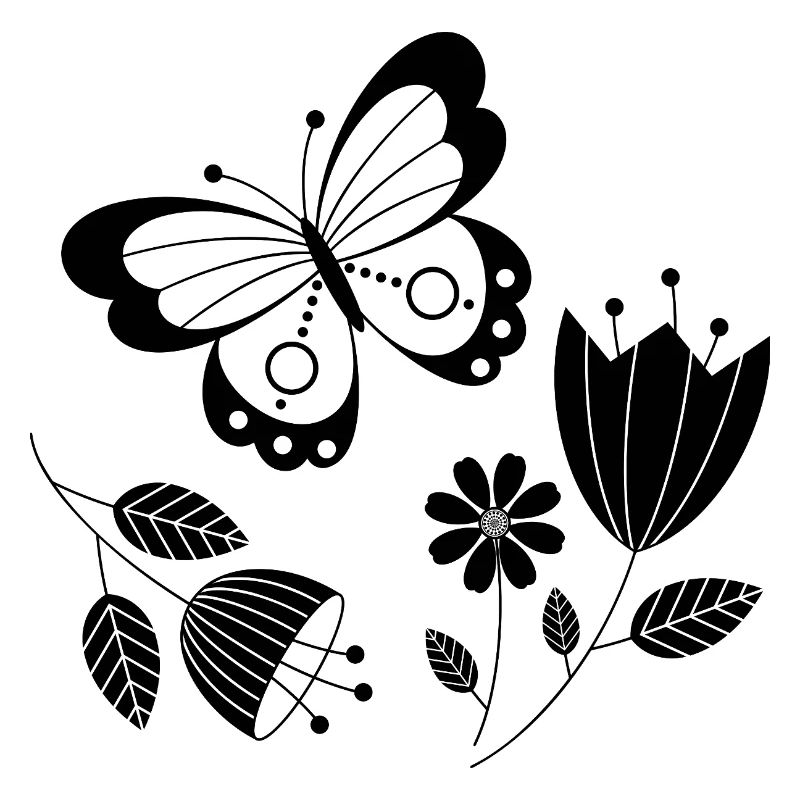 Papillon avec des fleurs