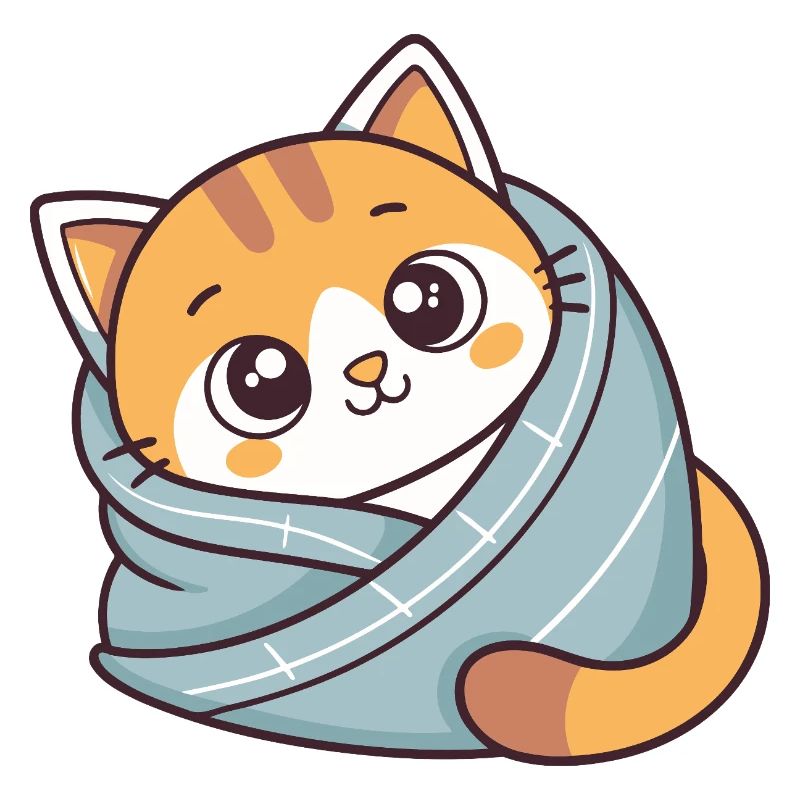 Chaton doux echarpe bleue