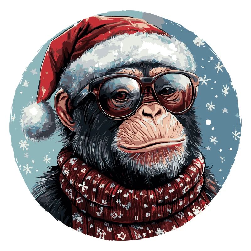 Monkey Christmas Funny Cool