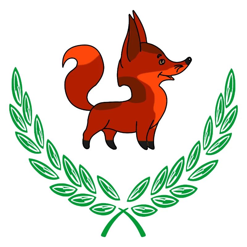 Fuchs im Lorbeerkranz