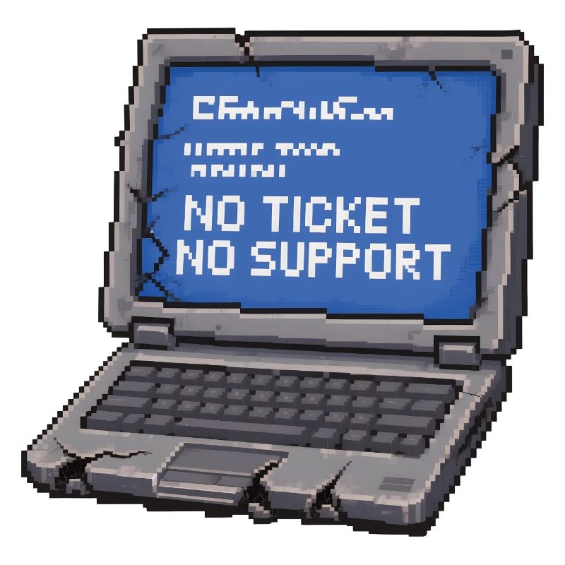 Pas de ticket, pas de support Admin IT Spruch