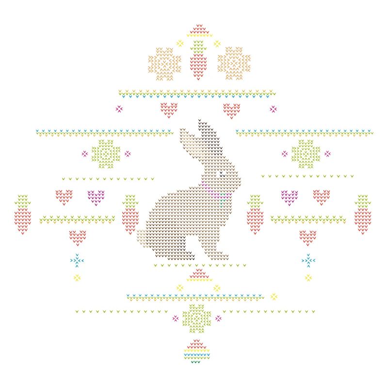 Easter motifs in knitting pattern style for Easter