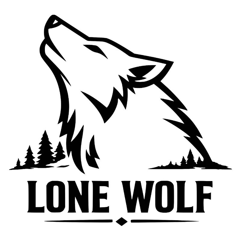 Lone Wolf Heulender Wolf Wolfskopf Design