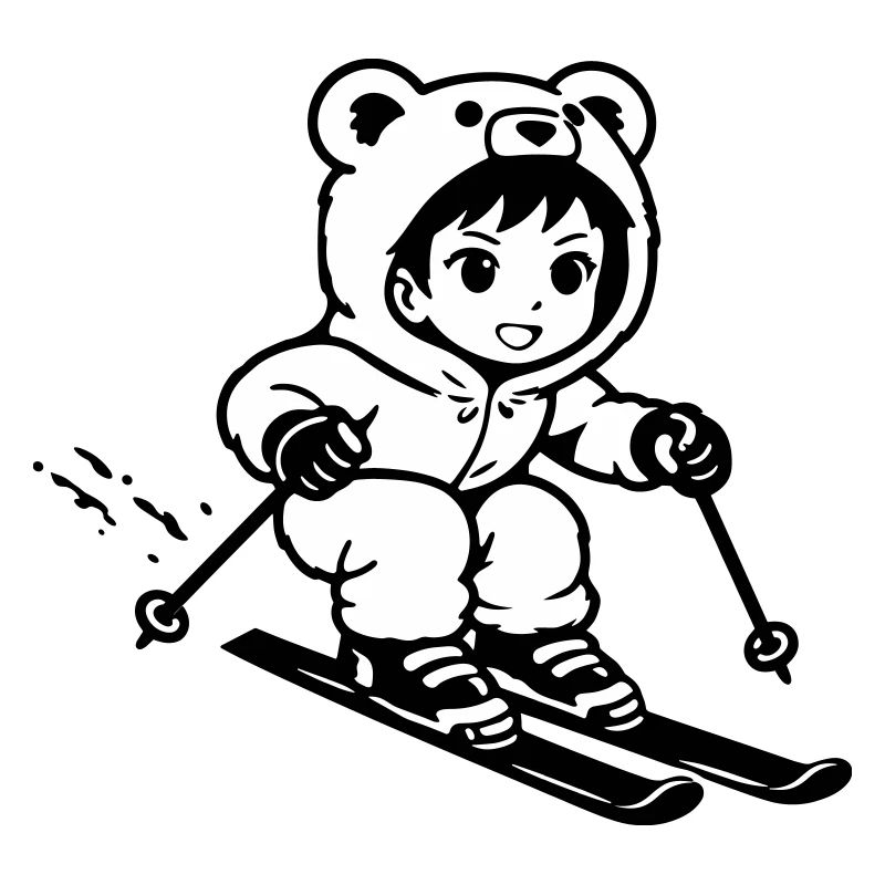 Ski Bärchen im Anime Style